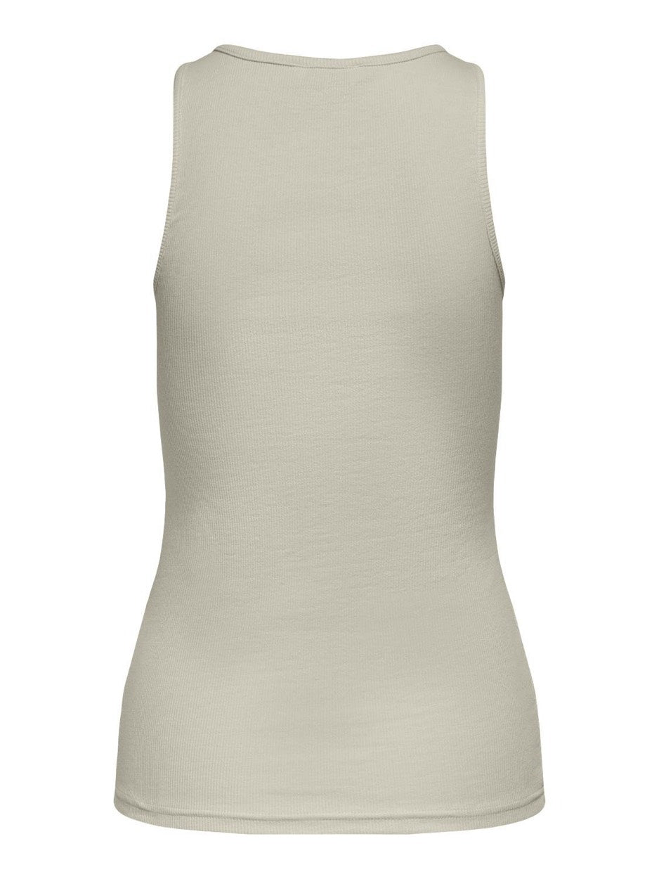 Onlkenya Rib Tank Top Jrs Noos - Beige