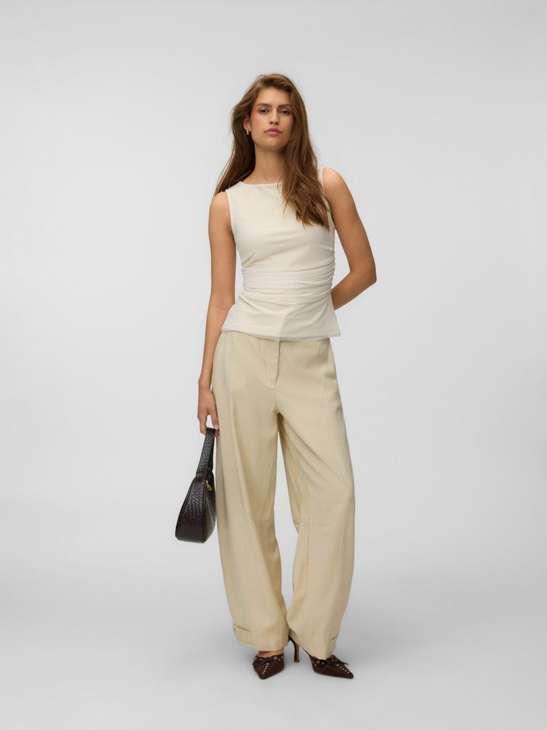 Vmflory Sl Mesh Top Jrs - Beige