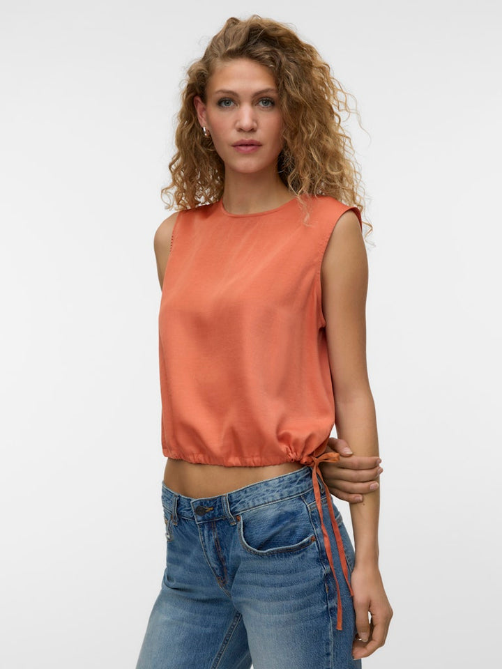 Vmmira Sl Short Top Wvn - Oranje