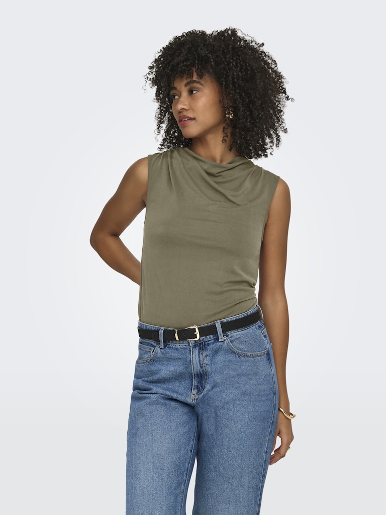 Onlhannah S/l Waterfall Top Jrs - Olijf