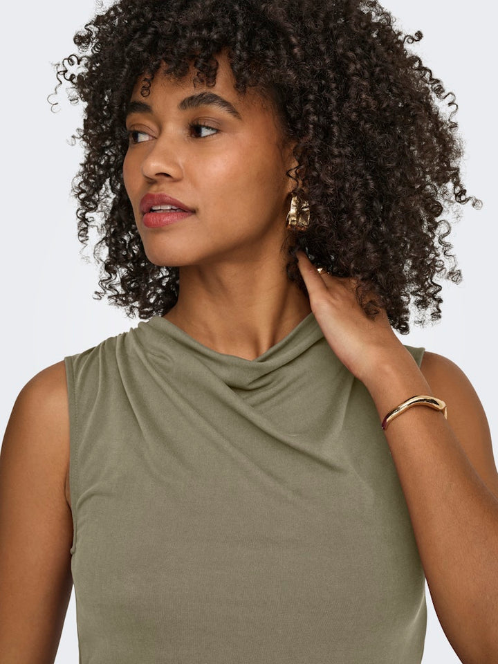 Onlhannah S/l Waterfall Top Jrs - Olijf