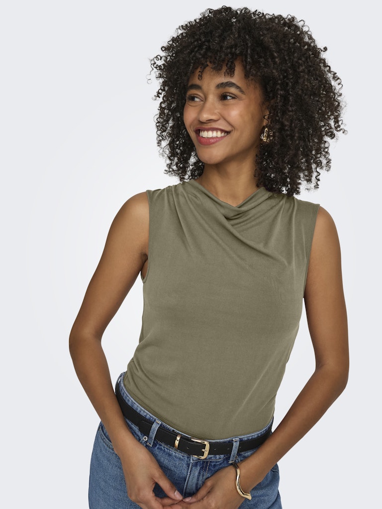 Onlhannah S/l Waterfall Top Jrs - Olijf