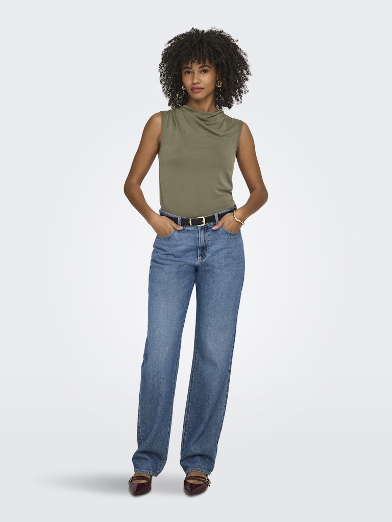 Onlhannah S/l Waterfall Top Jrs - Olijf