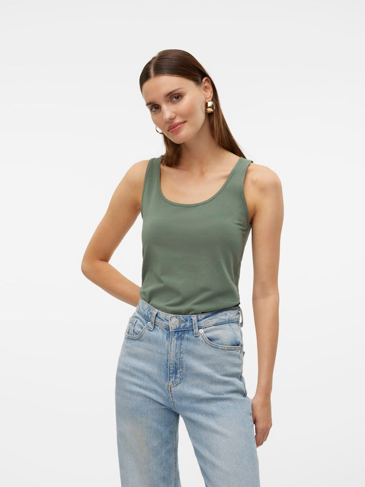 Vmlulu Long Tank Top Jrs Noos - Olijf