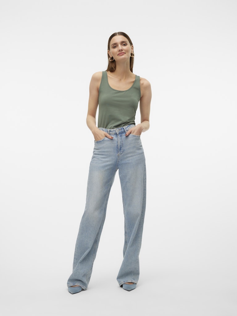 Vmlulu Long Tank Top Jrs Noos - Olijf