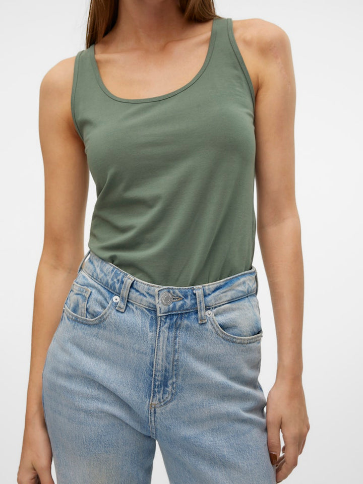 Vmlulu Long Tank Top Jrs Noos - Olijf