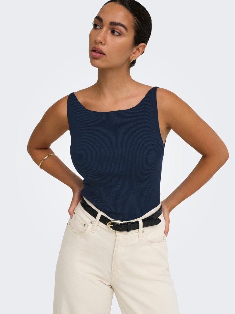 Jdynanna S/l Boat Neck Top Knt - Navy