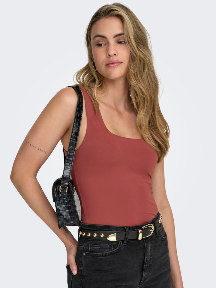 Onlea S/l 2-ways Fit Top Jrs Noos - Steenrood