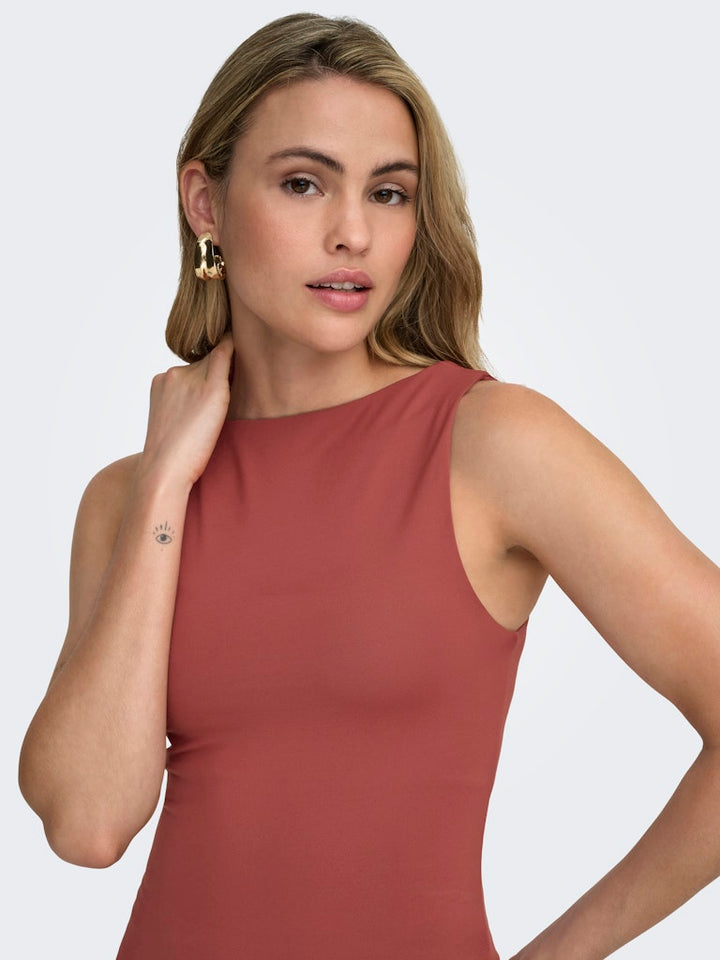 Onlea S/l 2-ways Fit Top Jrs Noos - Steenrood