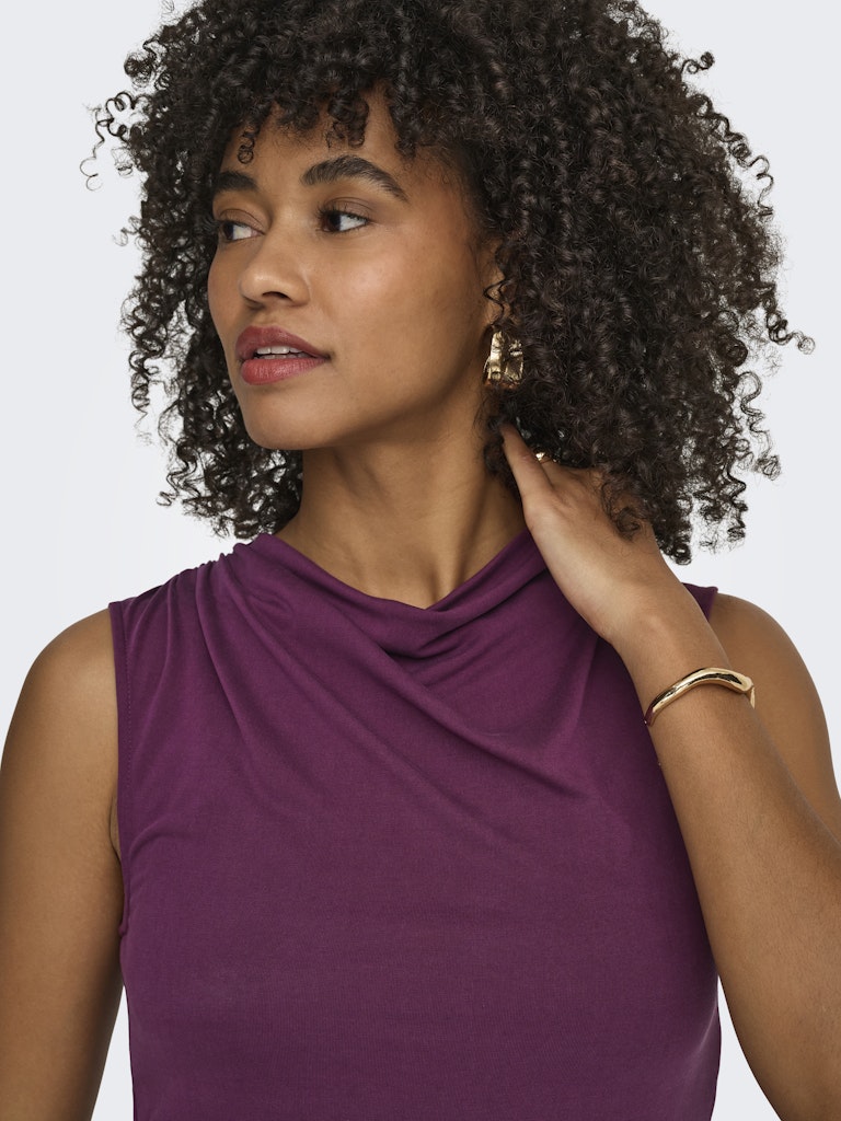 Onlhannah S/l Waterfall Top Jrs - Aubergine