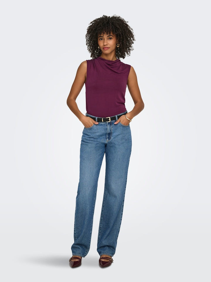 Onlhannah S/l Waterfall Top Jrs - Aubergine