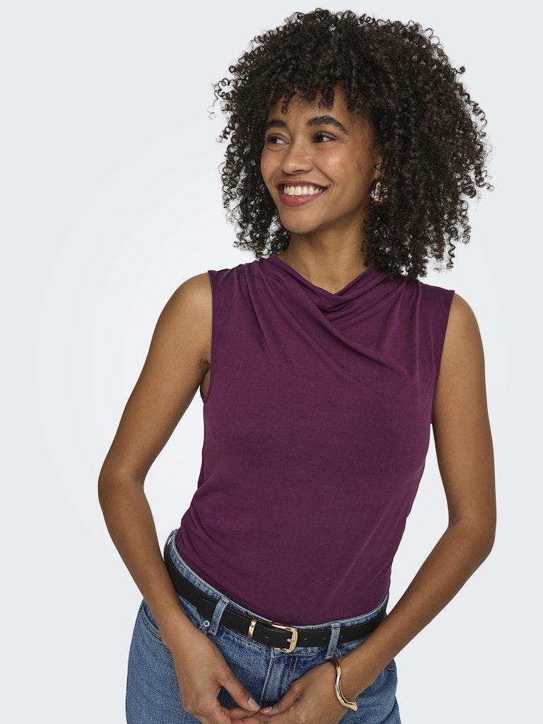 Onlhannah S/l Waterfall Top Jrs - Aubergine