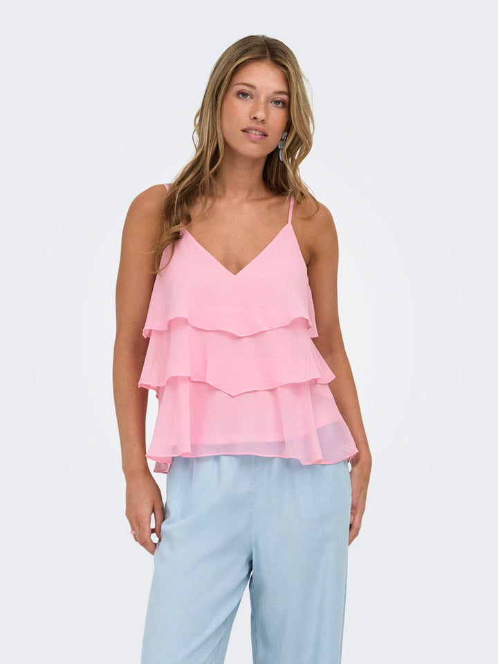 Onllinn Life Flounce Singlet Wvn Noos - Licht Roze