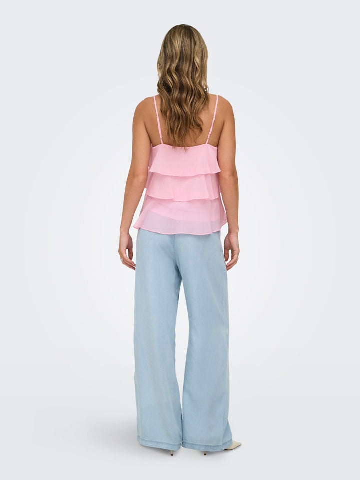 Onllinn Life Flounce Singlet Wvn Noos - Licht Roze