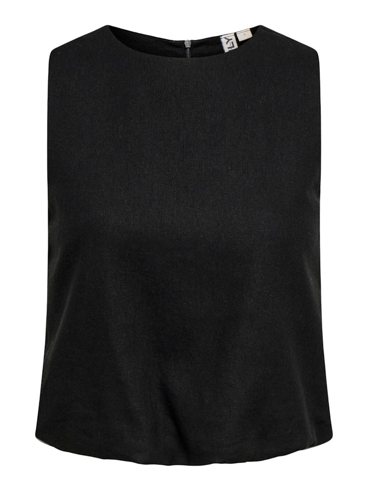 Onlgoa S/l Ballon Linen Bl Top Cc Pnt - Zwart