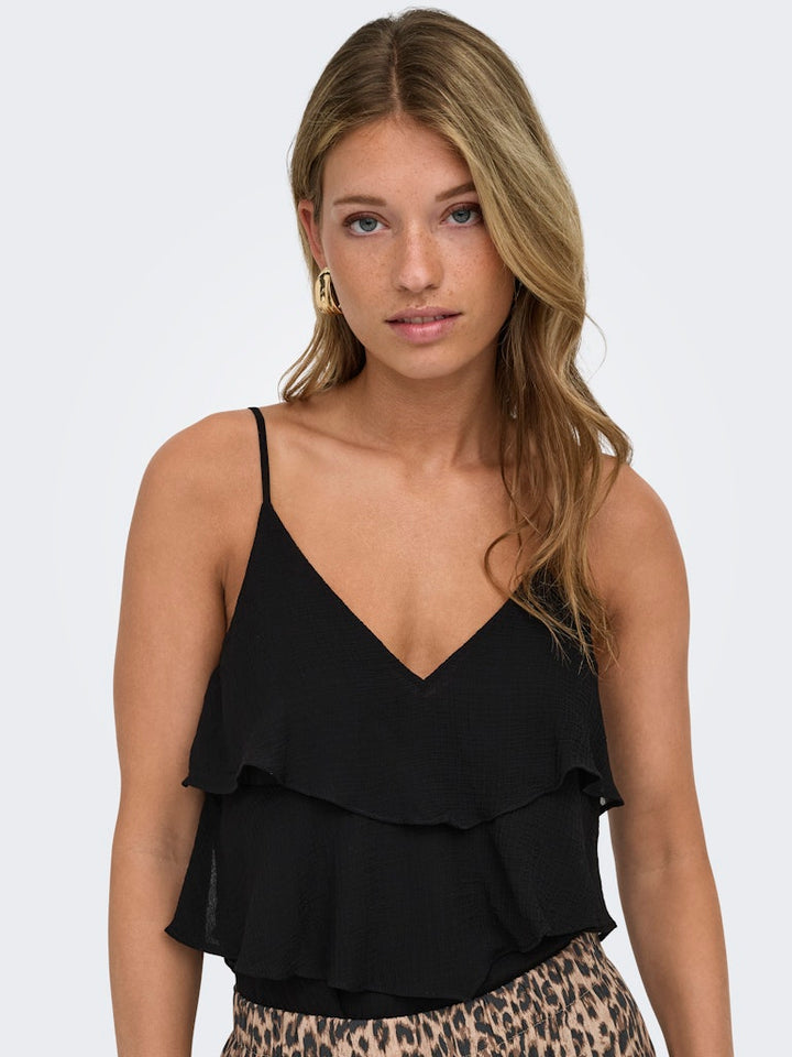 Onllinn Life Flounce Singlet Wvn Noos - Zwart