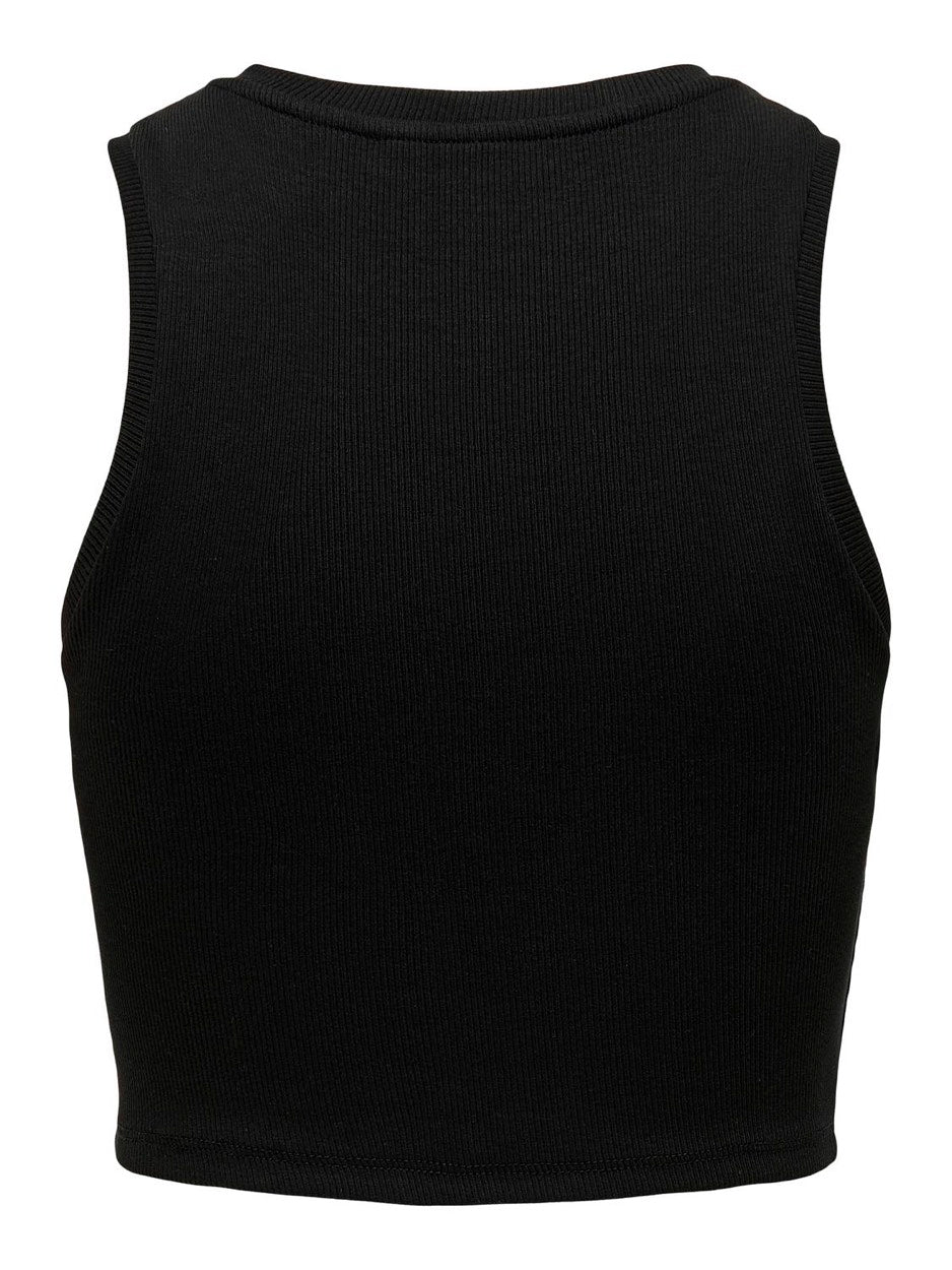 Onlvilma S/l Cropped Tank Top Jrs N - Zwart