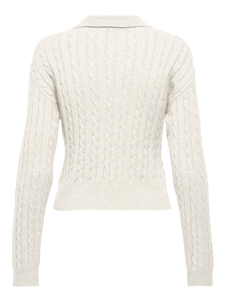 Onlkatia Ls Cable Polo Cc Knt - Off-white