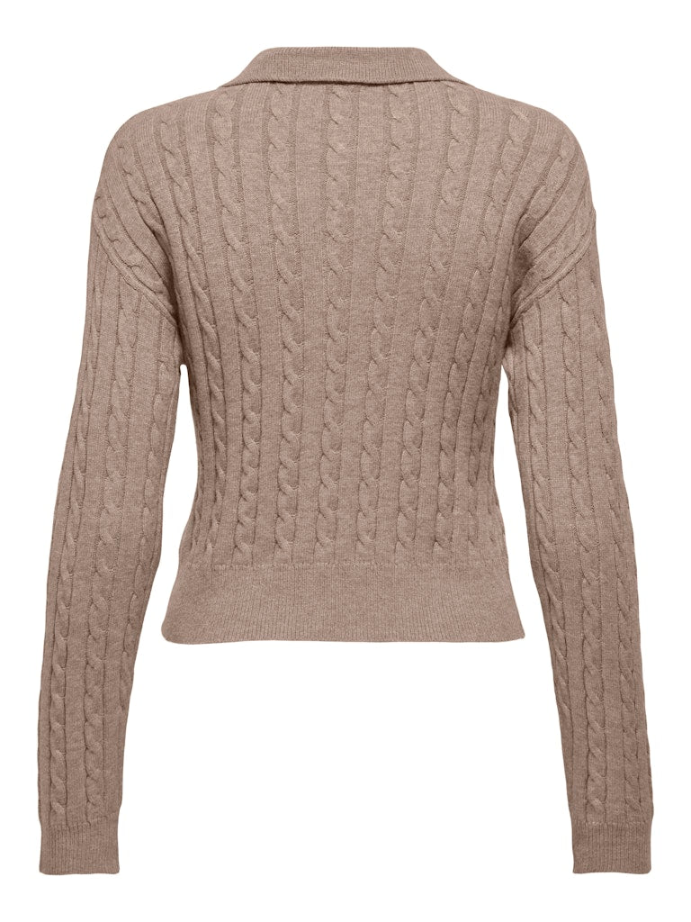 Onlkatia Ls Cable Polo Cc Knt - Zand Dessin