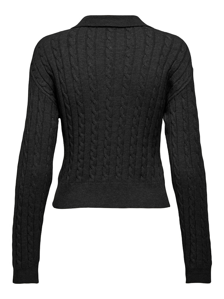 Onlkatia Ls Cable Polo Cc Knt - Zwart
