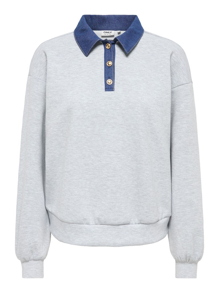 Onlscarlet L/s Polo Mix Sweat Ub Pr Swt - Grijs