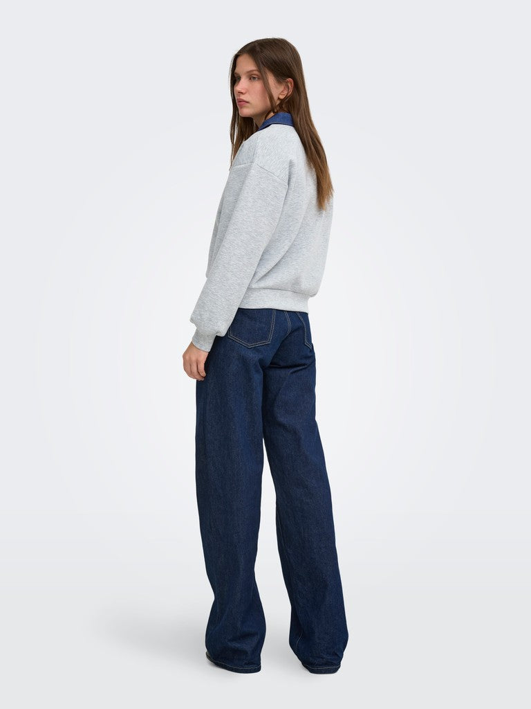 Onlscarlet L/s Polo Mix Sweat Ub Pr Swt - Grijs