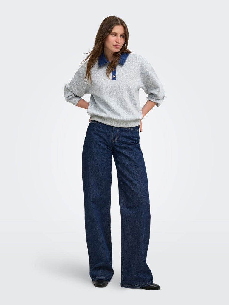 Onlscarlet L/s Polo Mix Sweat Ub Pr Swt - Grijs