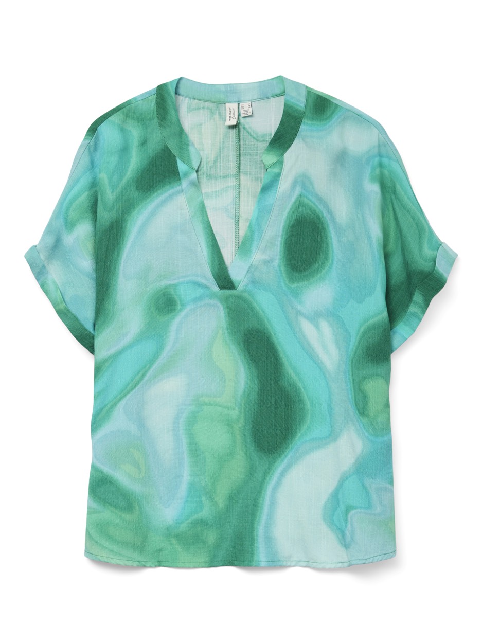 Vmvade S/s V-neck Top Wvn Lcs - Groen Melee