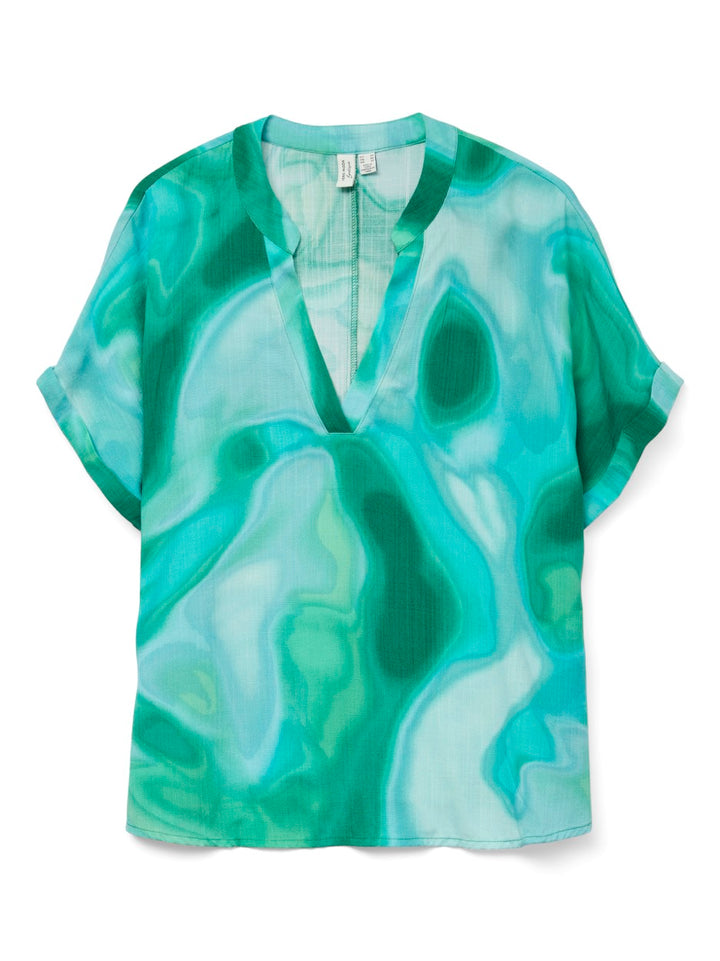 Vmvade S/s V-neck Top Wvn Lcs - Groen Melee