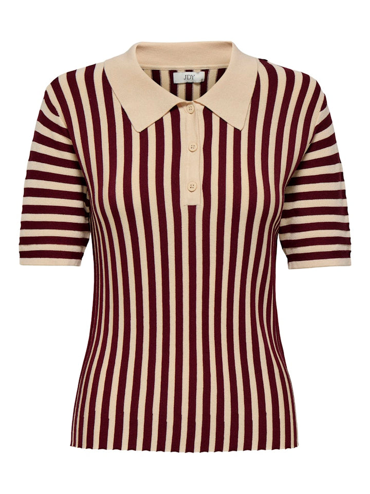 Jdynola 2/4 Collar Pullover Knt - Rood Dessin