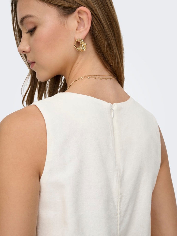 Onlgoa S/l Ballon Linen Bl Top Cc Pnt - Off-white