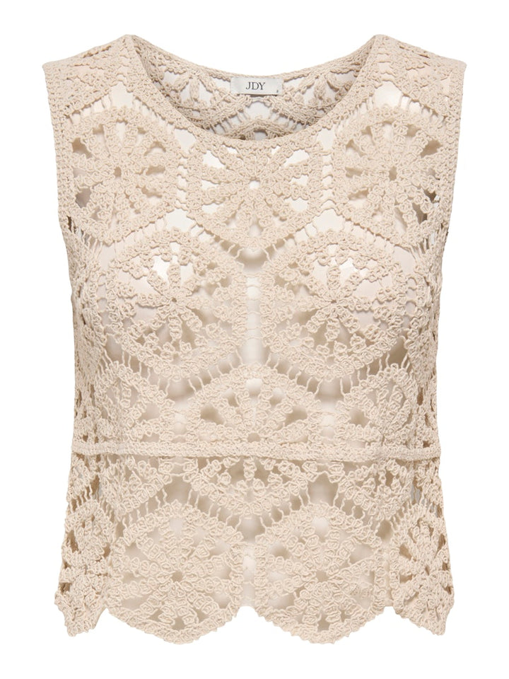 Jdyvic S/l O-neck Top Knt - Beige