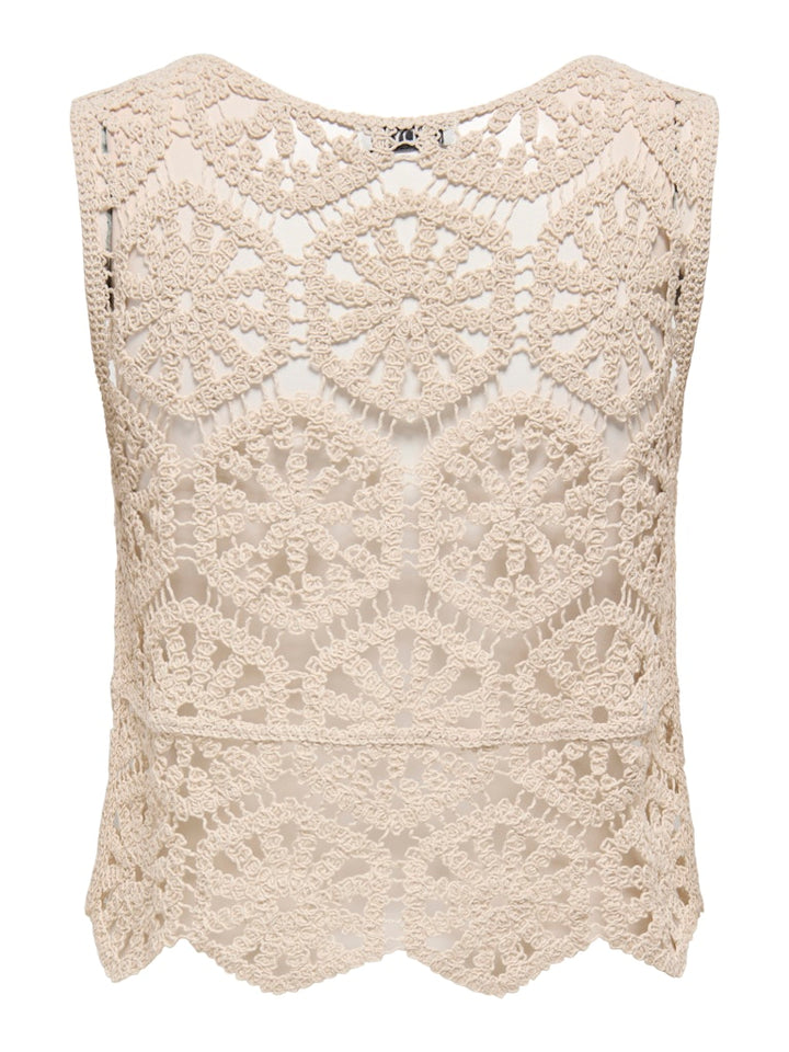 Jdyvic S/l O-neck Top Knt - Beige