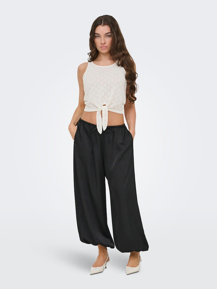 Jdyviola Life S/l Knot Top Jrs - Wit Dessin