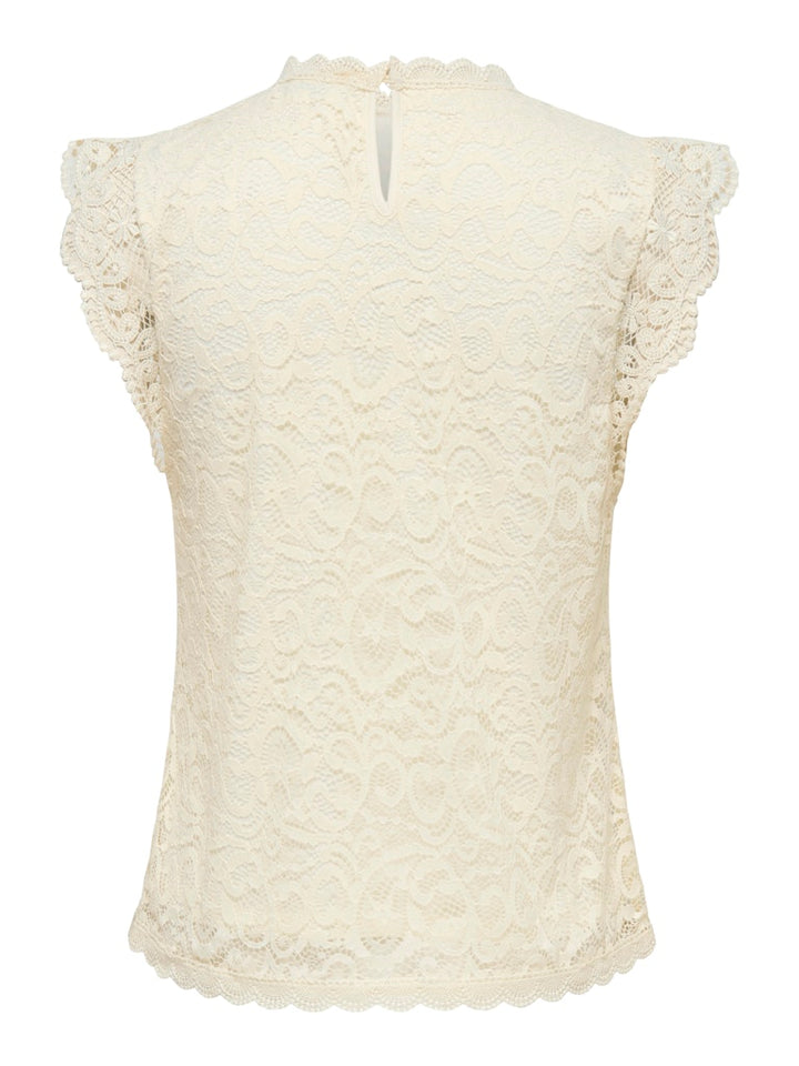 Jdylotas S/l Lace Top Jrs - Wit Dessin