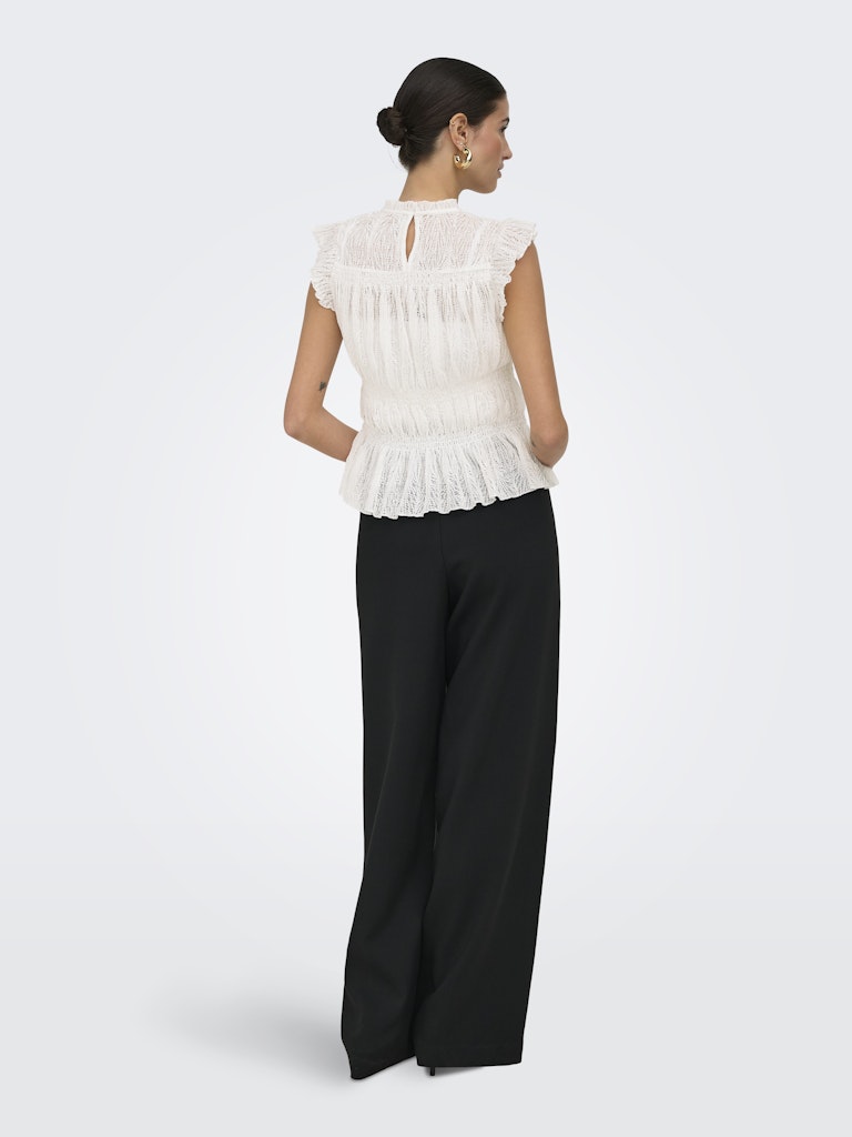Onlshaila Gathered Top Jrs - Wit Dessin