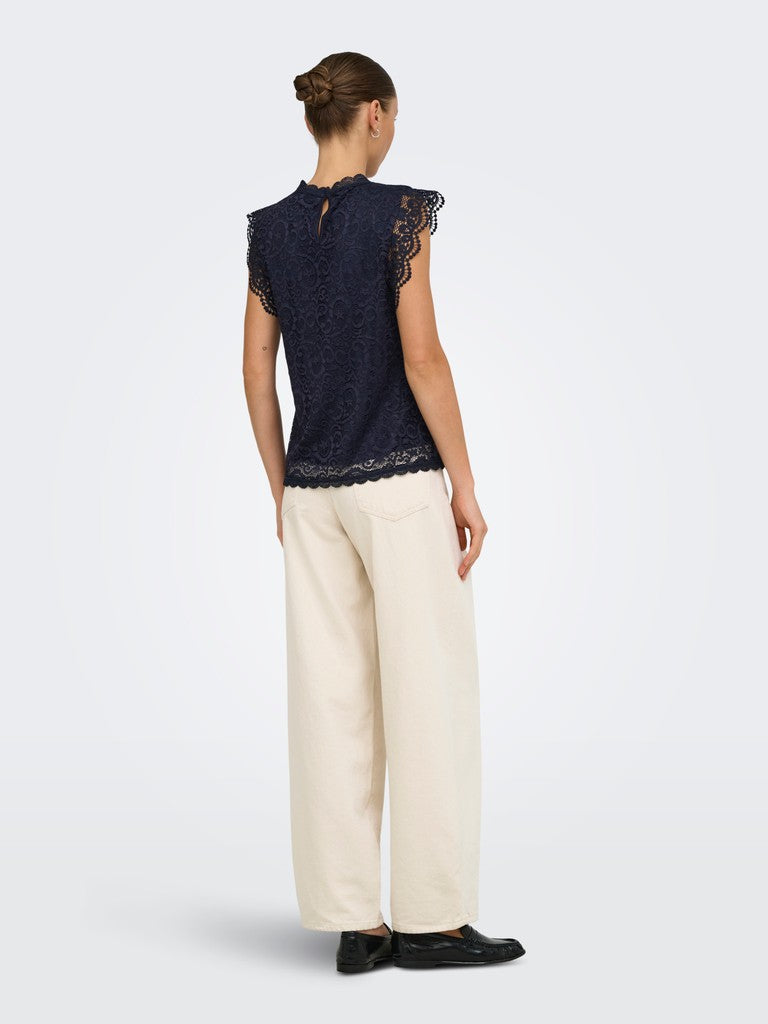 Jdylotas S/l Lace Top Jrs - Navy