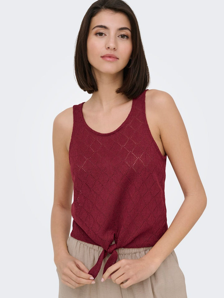 Jdyviola Life S/l Knot Top Jrs - Rood Dessin