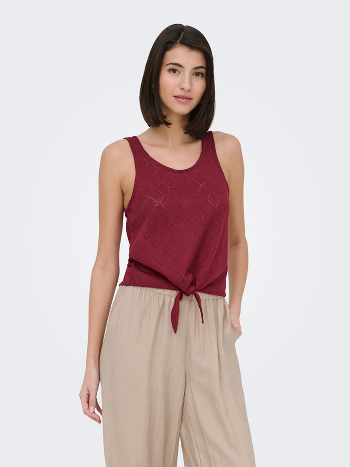 Jdyviola Life S/l Knot Top Jrs - Rood Dessin