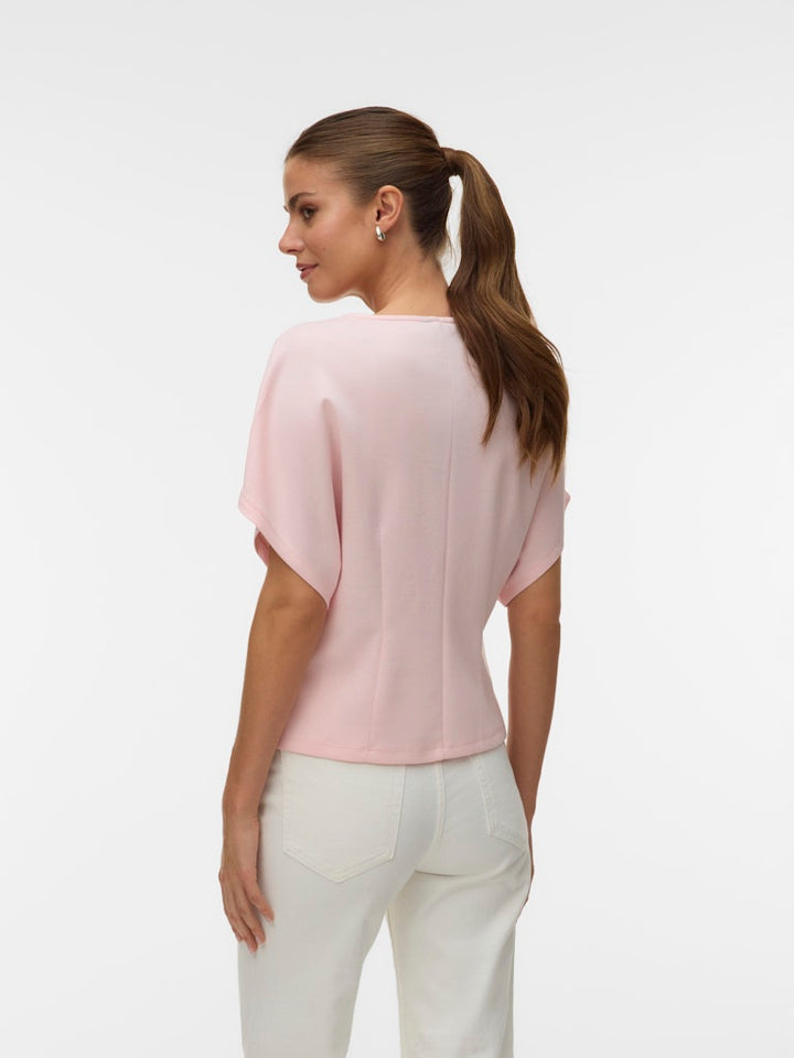Vmsmilla Sonja Ss V-neck Top Exp - Licht Roze