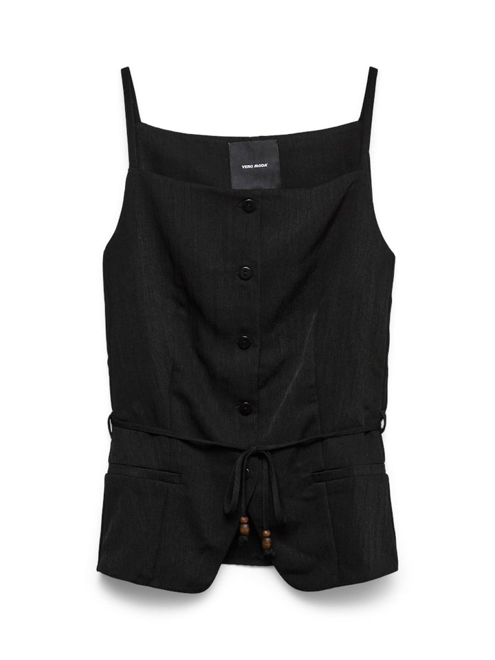 Vmlieve Sl Belted Waistcoat - Zwart
