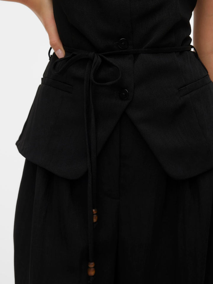 Vmlieve Sl Belted Waistcoat - Zwart