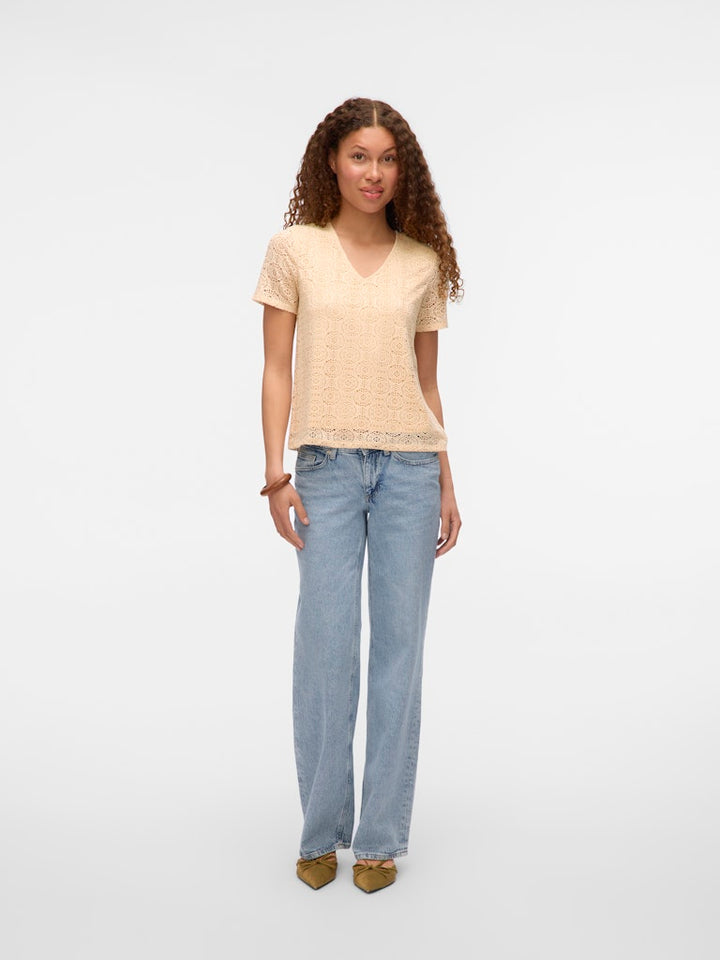 Vmmaya Ss V Neck Top Jrs - Wit