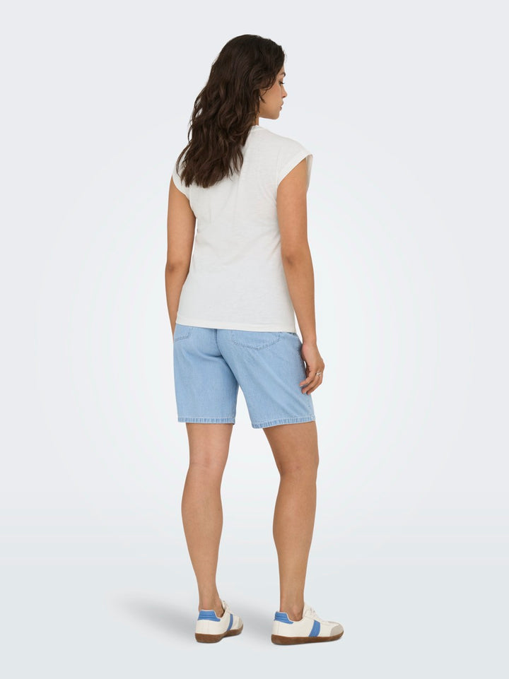 Onldelia S/l O-neck Mix Top Box Jrs - Off-white