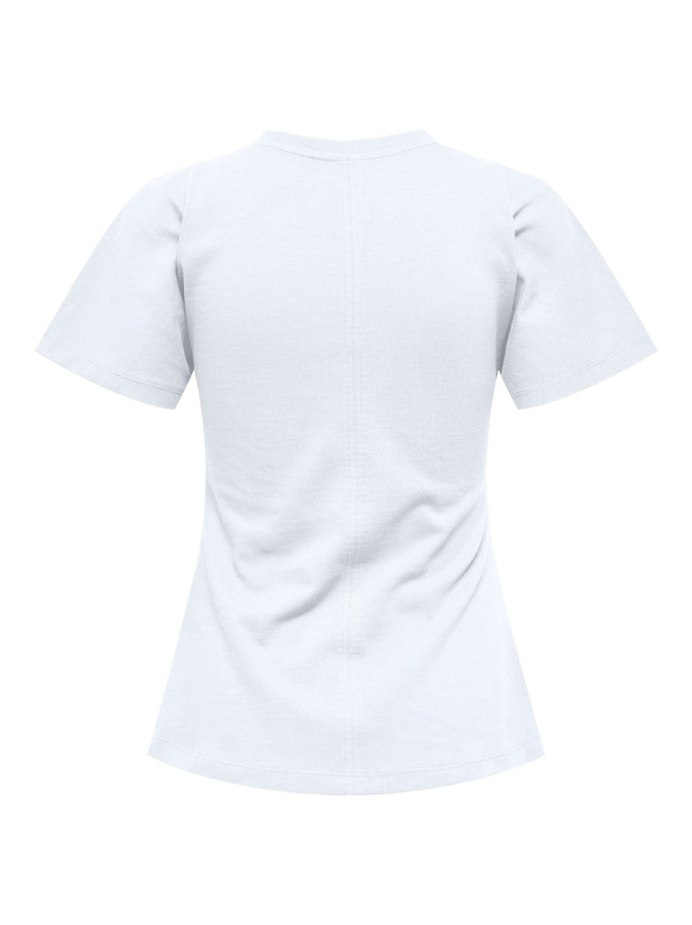 Onlmarie Life S/s Ruching Top Jrs - Off-white