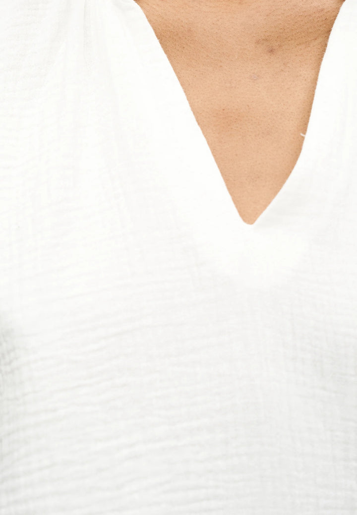 Vmnatali Sl V-neck Top Wvn - Off-white