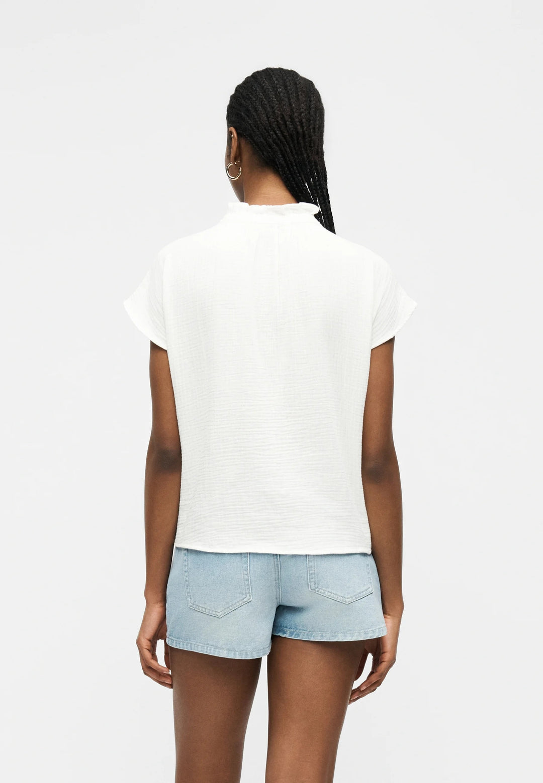Vmnatali Sl V-neck Top Wvn - Off-white
