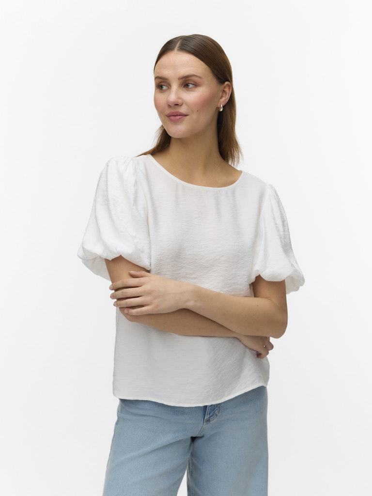 Vmnellie Ss Balloon Top Wvn Ga - Off-white