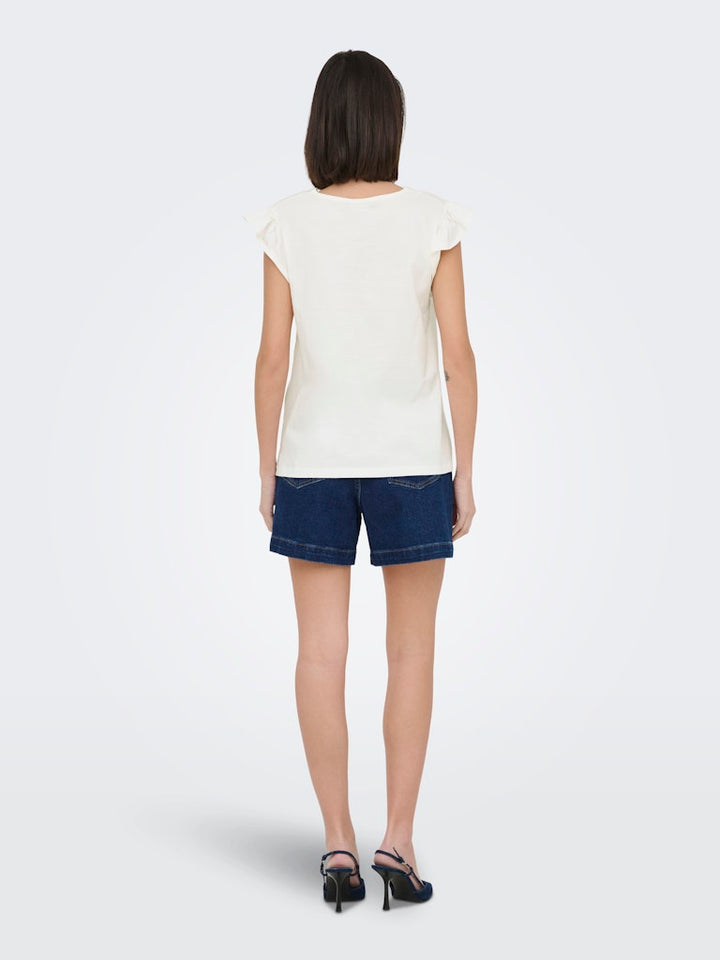 Jdyysta Life S/l Broderi Anglaise Top Jr - Off-white