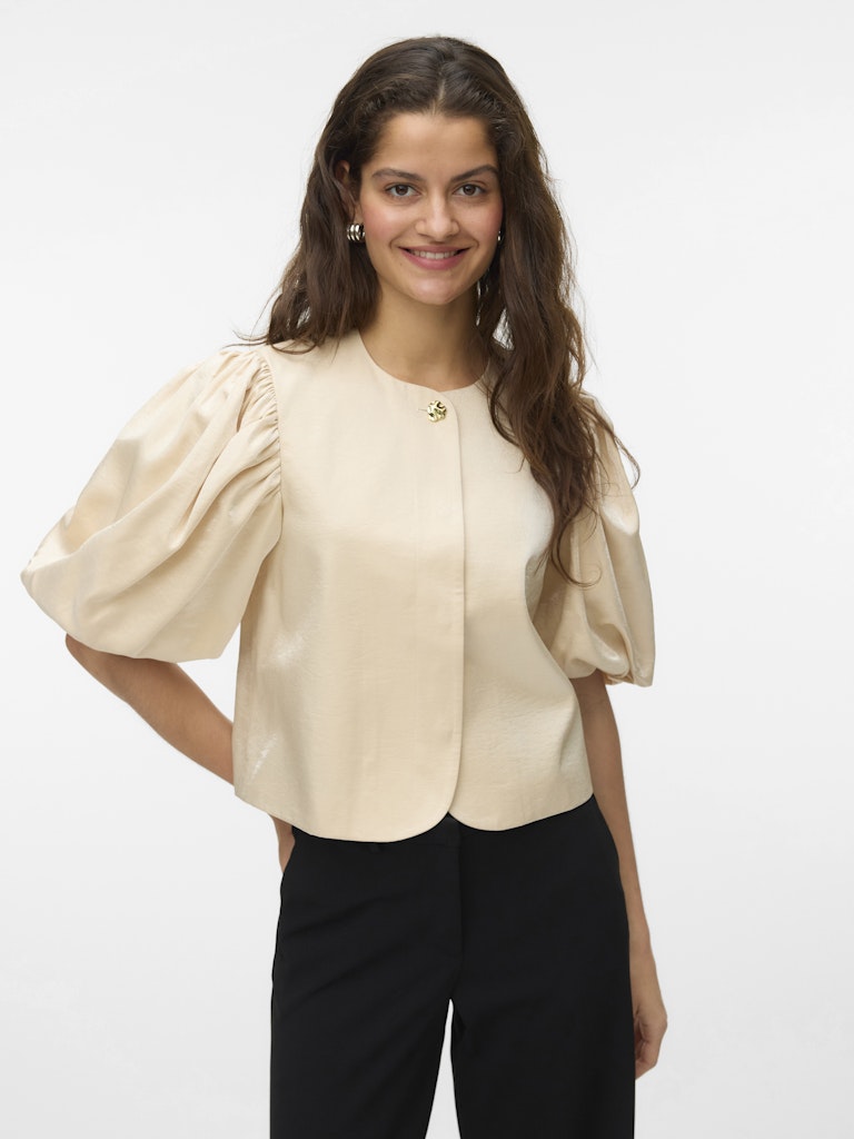 Vmliana 2/4 Shiny Short Blazer - Beige